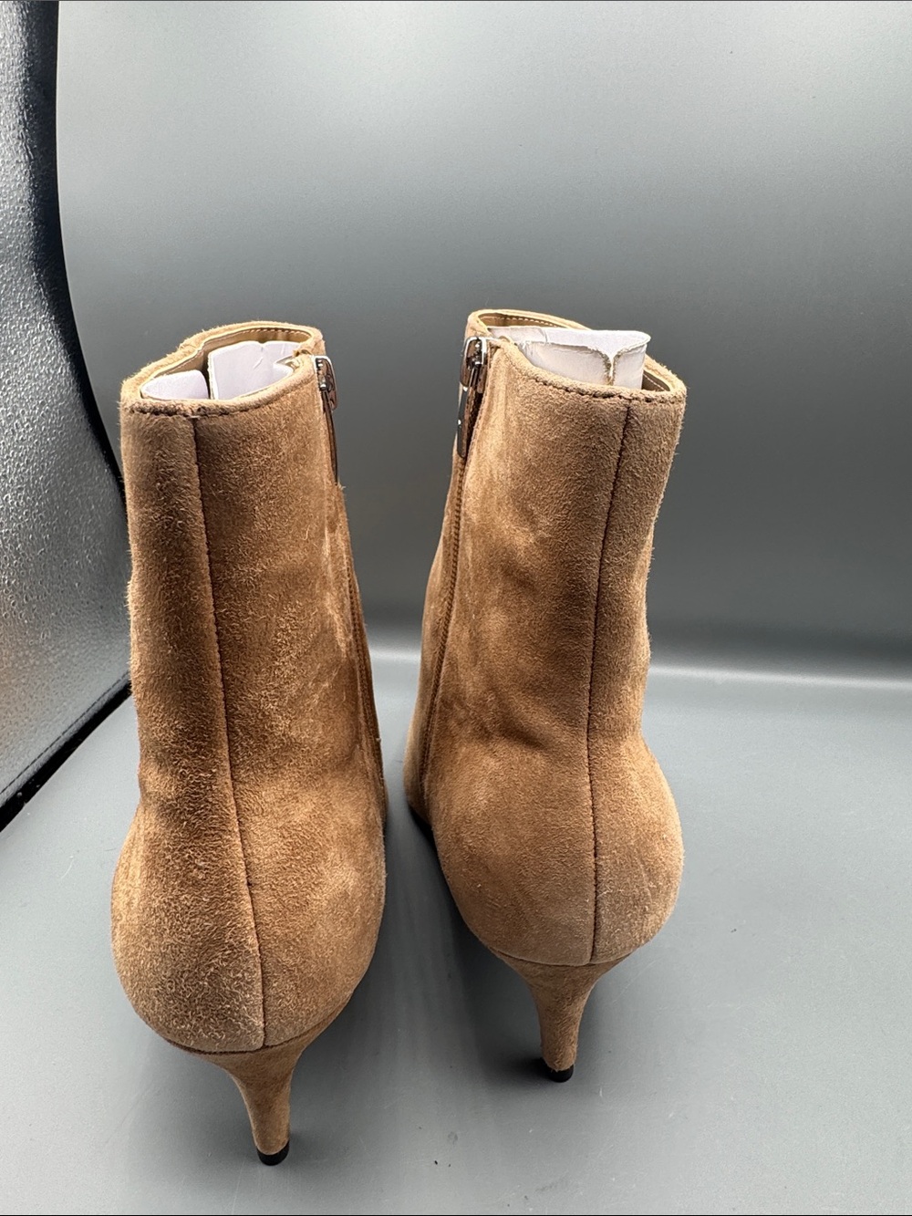 Marc Fisher Glorry Pointed Toe Ankle Boots Light Brown Suede - Picture 4 of 5